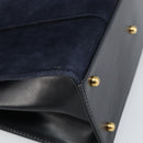 GUCCI Hand Bag Suede Navy Gold 000 2026 0306 Auth 154476-13