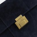 GUCCI Hand Bag Suede Navy Gold 000 2026 0306 Auth 154476-14