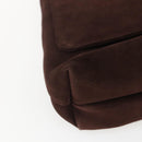 GUCCI Shoulder Bag Suede Brown Silver Auth 154501-14