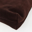 GUCCI Shoulder Bag Suede Brown Silver Auth 154501-15
