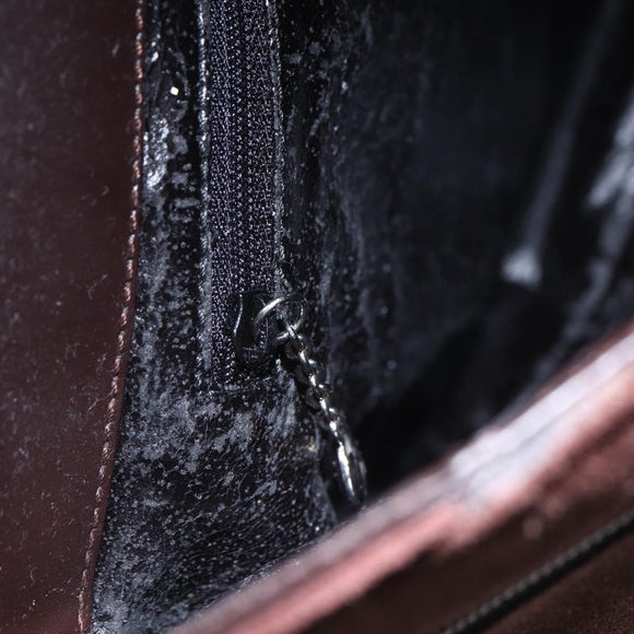 GUCCI Shoulder Bag Suede Brown Silver Auth 154501