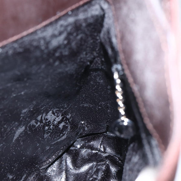 GUCCI Shoulder Bag Suede Brown Silver Auth 154501