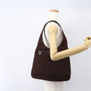GUCCI Shoulder Bag Suede Brown Silver Auth 154501-23