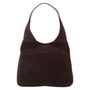 GUCCI Shoulder Bag Suede Brown Silver Auth 154501-2