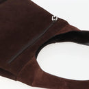 GUCCI Shoulder Bag Suede Brown Silver Auth 154501-6