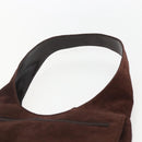 GUCCI Shoulder Bag Suede Brown Silver Auth 154501-8