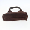 GUCCI Shoulder Bag Suede Brown Silver Auth 154501-5