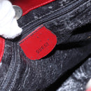 GUCCI Shoulder Bag Suede Red Silver Auth 154502-18