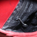 GUCCI Shoulder Bag Suede Red Silver Auth 154502-19