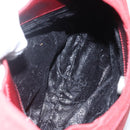 GUCCI Shoulder Bag Suede Red Silver Auth 154502-10