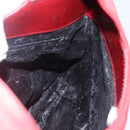 GUCCI Shoulder Bag Suede Red Silver Auth 154502-20