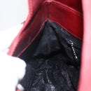 GUCCI Shoulder Bag Suede Red Silver Auth 154502-21