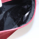 GUCCI Shoulder Bag Suede Red Silver Auth 154502-22