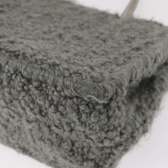 Salvatore Ferragamo Hand Bag Wool Gray Silver Auth 154503