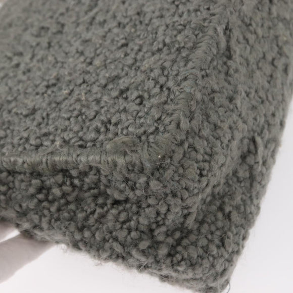 Salvatore Ferragamo Hand Bag Wool Gray Silver Auth 154503