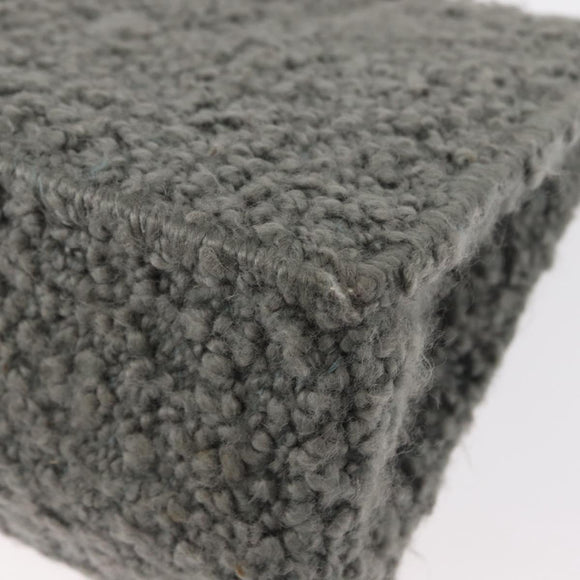 Salvatore Ferragamo Hand Bag Wool Gray Silver Auth 154503