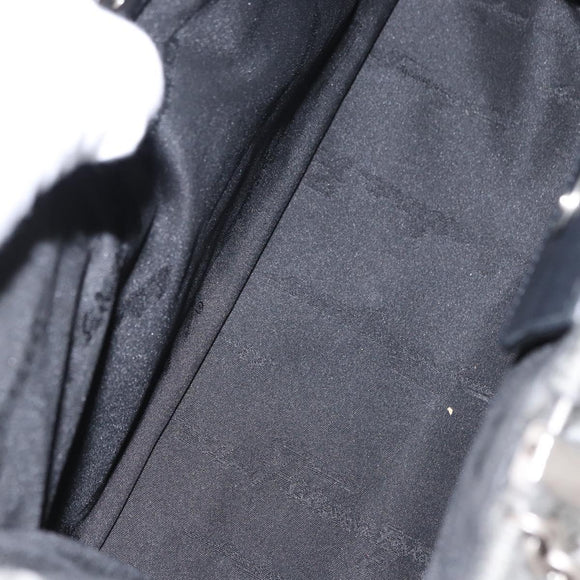 Salvatore Ferragamo Hand Bag Wool Gray Silver Auth 154503