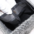 Salvatore Ferragamo Hand Bag Wool Gray Silver Auth 154503-18