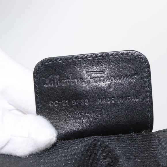 Salvatore Ferragamo Hand Bag Wool Gray Silver Auth 154503