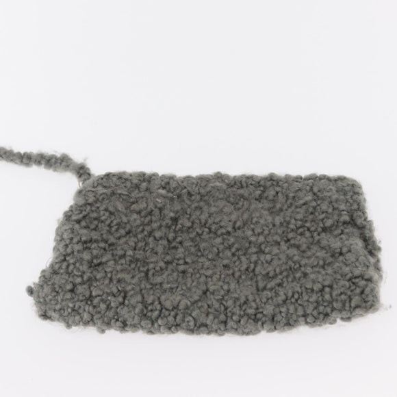 Salvatore Ferragamo Hand Bag Wool Gray Silver Auth 154503