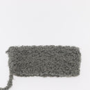 Salvatore Ferragamo Hand Bag Wool Gray Silver Auth 154503-21