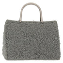 Salvatore Ferragamo Hand Bag Wool Gray Silver Auth 154503-3
