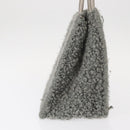 Salvatore Ferragamo Hand Bag Wool Gray Silver Auth 154503-4