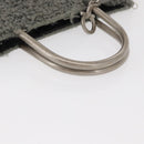 Salvatore Ferragamo Hand Bag Wool Gray Silver Auth 154503-7