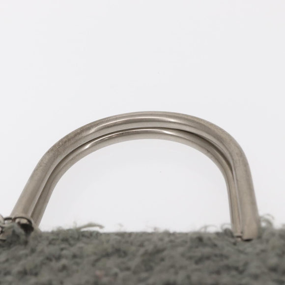 Salvatore Ferragamo Hand Bag Wool Gray Silver Auth 154503