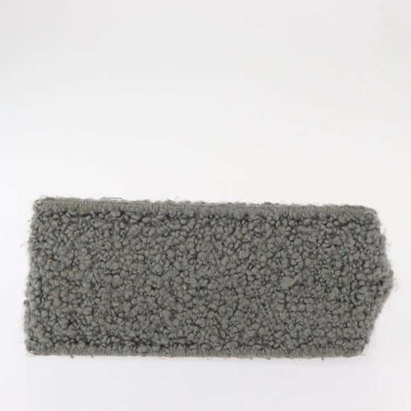 Salvatore Ferragamo Hand Bag Wool Gray Silver Auth 154503