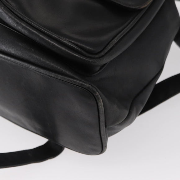 GUCCI Bamboo Backpack Leather Black Gold 003 2058 0016 Auth 154504