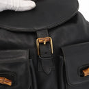 GUCCI Bamboo Backpack Leather Black Gold 003 2058 0016 Auth 154504-20