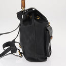 GUCCI Bamboo Backpack Leather Black Gold 003 2058 0016 Auth 154504-4