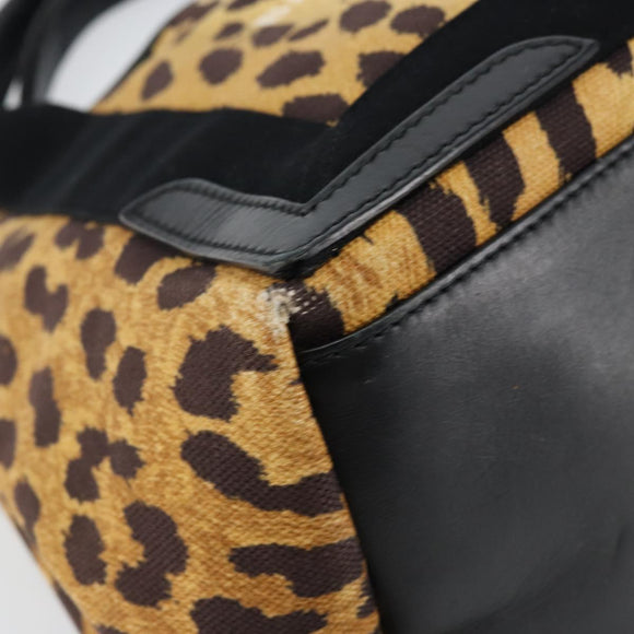 BALENCIAGA Cabas S Hand Bag Canvas Brown Silver 339933 Auth 154505