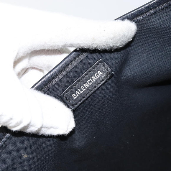 BALENCIAGA Cabas S Hand Bag Canvas Brown Silver 339933 Auth 154505