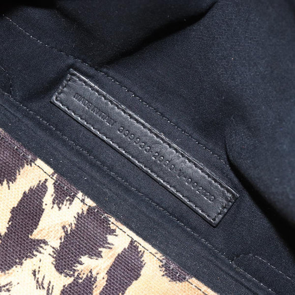 BALENCIAGA Cabas S Hand Bag Canvas Brown Silver 339933 Auth 154505