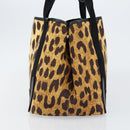 BALENCIAGA Cabas S Hand Bag Canvas Brown Silver 339933 Auth 154505-4