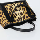 BALENCIAGA Cabas S Hand Bag Canvas Brown Silver 339933 Auth 154505-6