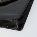 Salvatore Ferragamo Shoulder Bag Patent leather Black Gold Auth 154506-10