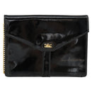 Salvatore Ferragamo Shoulder Bag Patent leather Black Gold Auth 154506-2