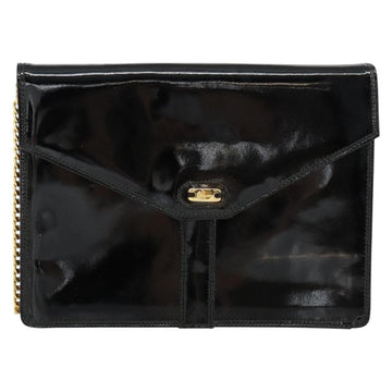 Salvatore Ferragamo Shoulder Bag Patent leather Black Gold Auth 154506 - 0