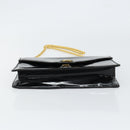 Salvatore Ferragamo Shoulder Bag Patent leather Black Gold Auth 154506-9