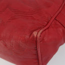 LOEWE Anagram Shoulder Bag Leather Red Gold Auth 154507-9