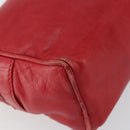 LOEWE Anagram Shoulder Bag Leather Red Gold Auth 154507-14