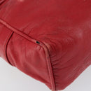 LOEWE Anagram Shoulder Bag Leather Red Gold Auth 154507-16