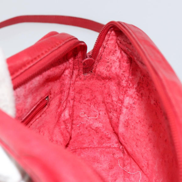 LOEWE Anagram Shoulder Bag Leather Red Gold Auth 154507