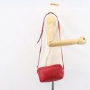 LOEWE Anagram Shoulder Bag Leather Red Gold Auth 154507-20