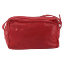 LOEWE Anagram Shoulder Bag Leather Red Gold Auth 154507-2