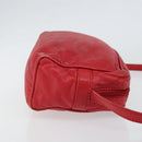 LOEWE Anagram Shoulder Bag Leather Red Gold Auth 154507-3
