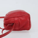 LOEWE Anagram Shoulder Bag Leather Red Gold Auth 154507-4